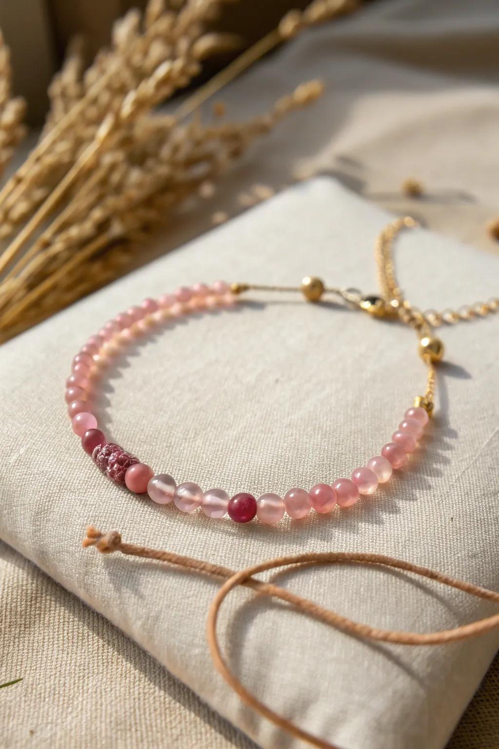 Embrace the subtle elegance of pink ombré in your accessories. Perfect for day-to-night sophistication!