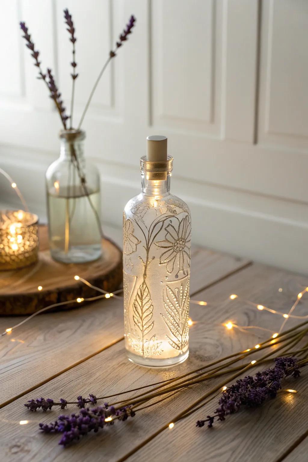 Illuminate your evenings with enchanting glass bottle lanterns.