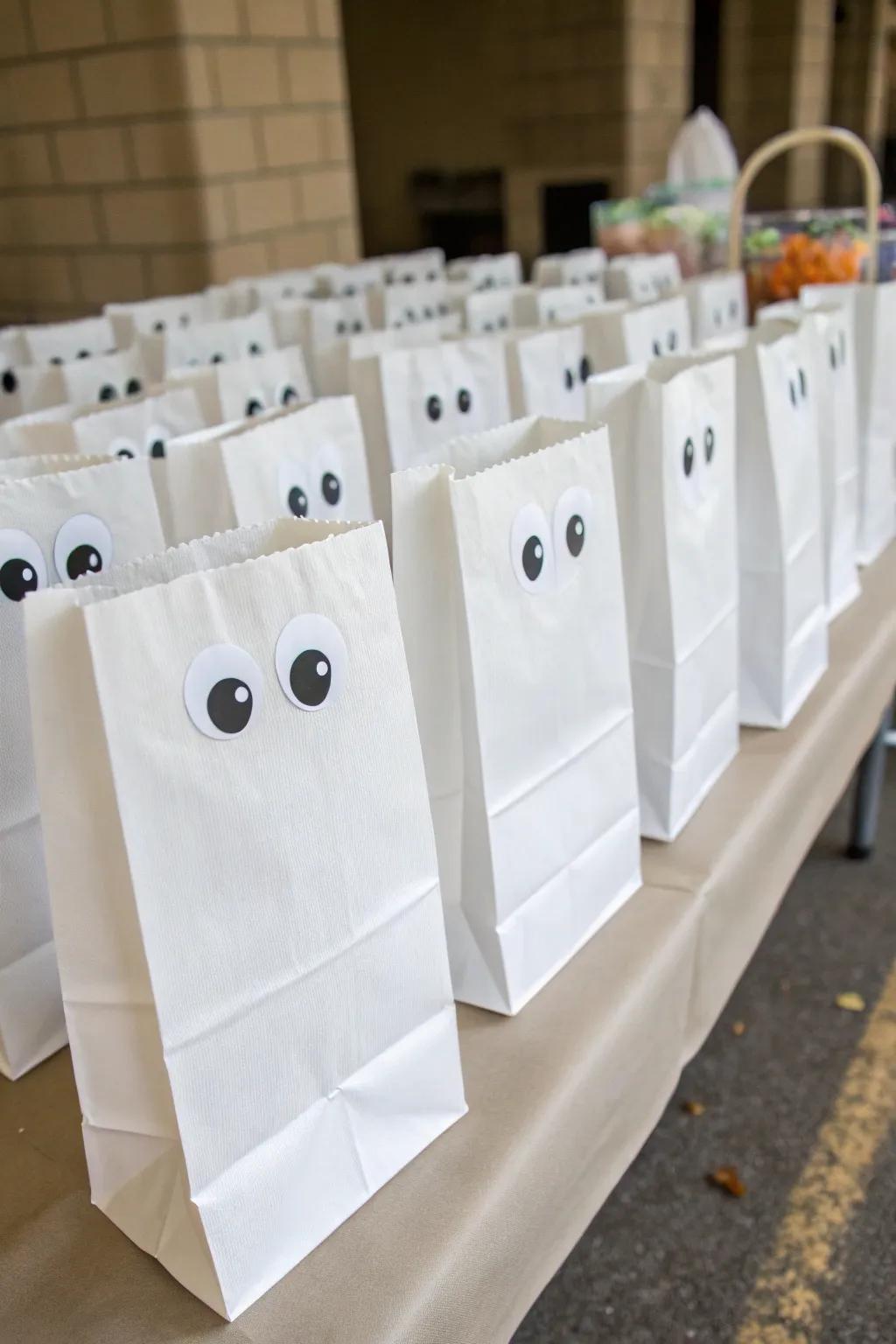 Sweet and not-so-spooky ghost treat bags.