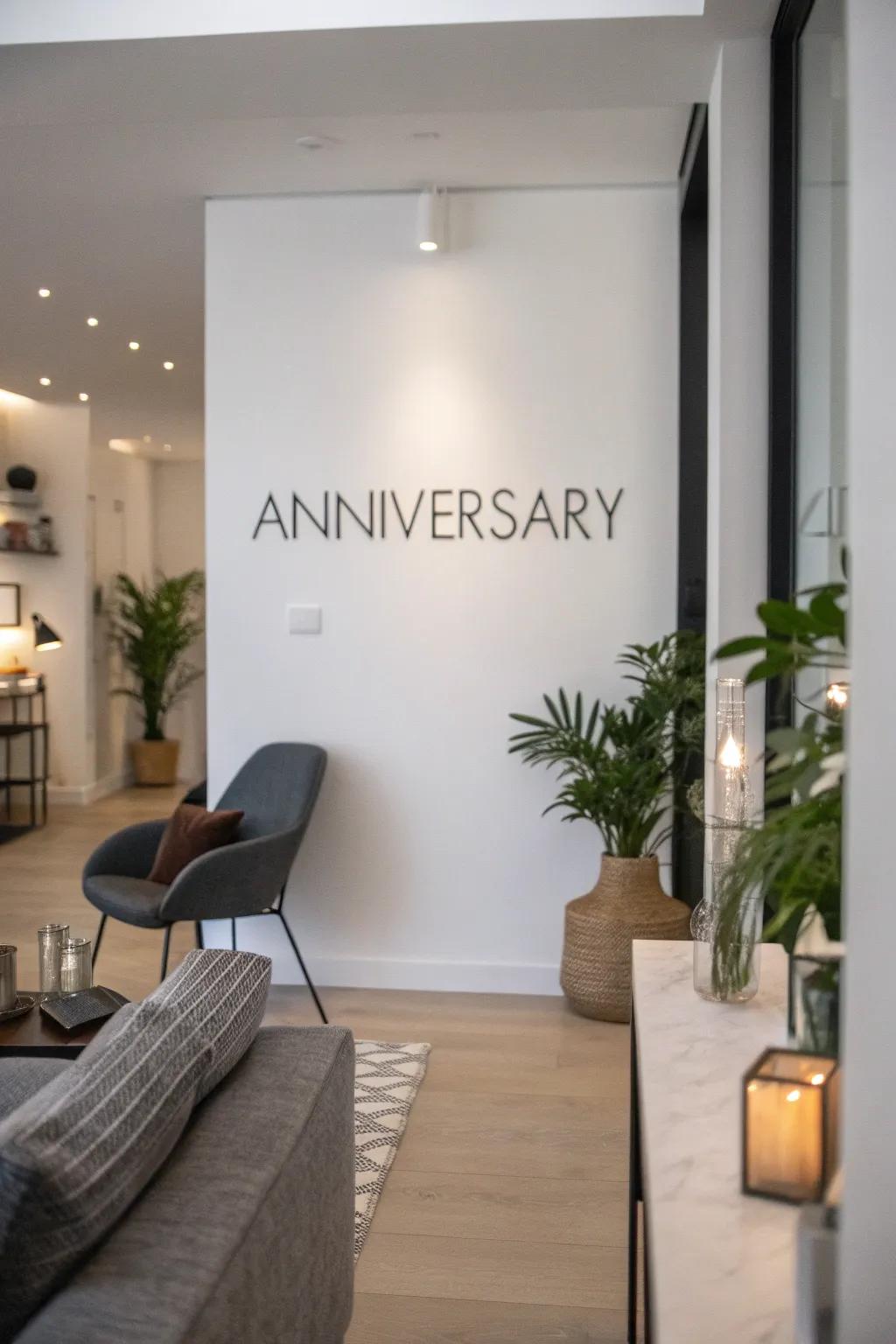 Minimalist modern sign with clean lines, offering a sleek and stylish look.