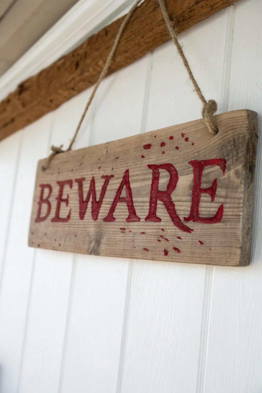 Transform your space with a touch of spooky elegance using handcrafted warning signs. 🎨🔮 #MinimalistBoho #HauntedHouseIdeas