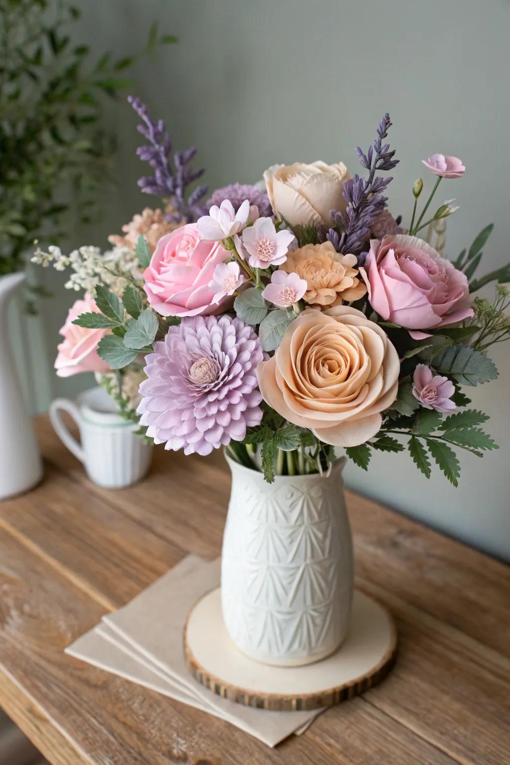 Everlasting Gratitude: A Pastel Paper Bouquet for Timeless Appreciation