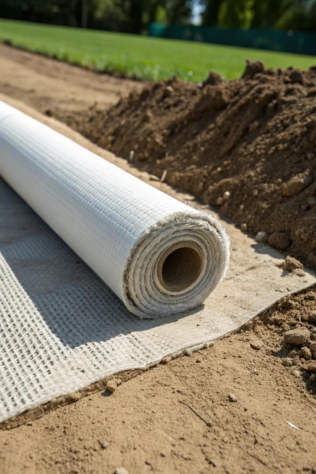 Say goodbye to weeds with a robust filter fabric underlayment for your gravel driveway.