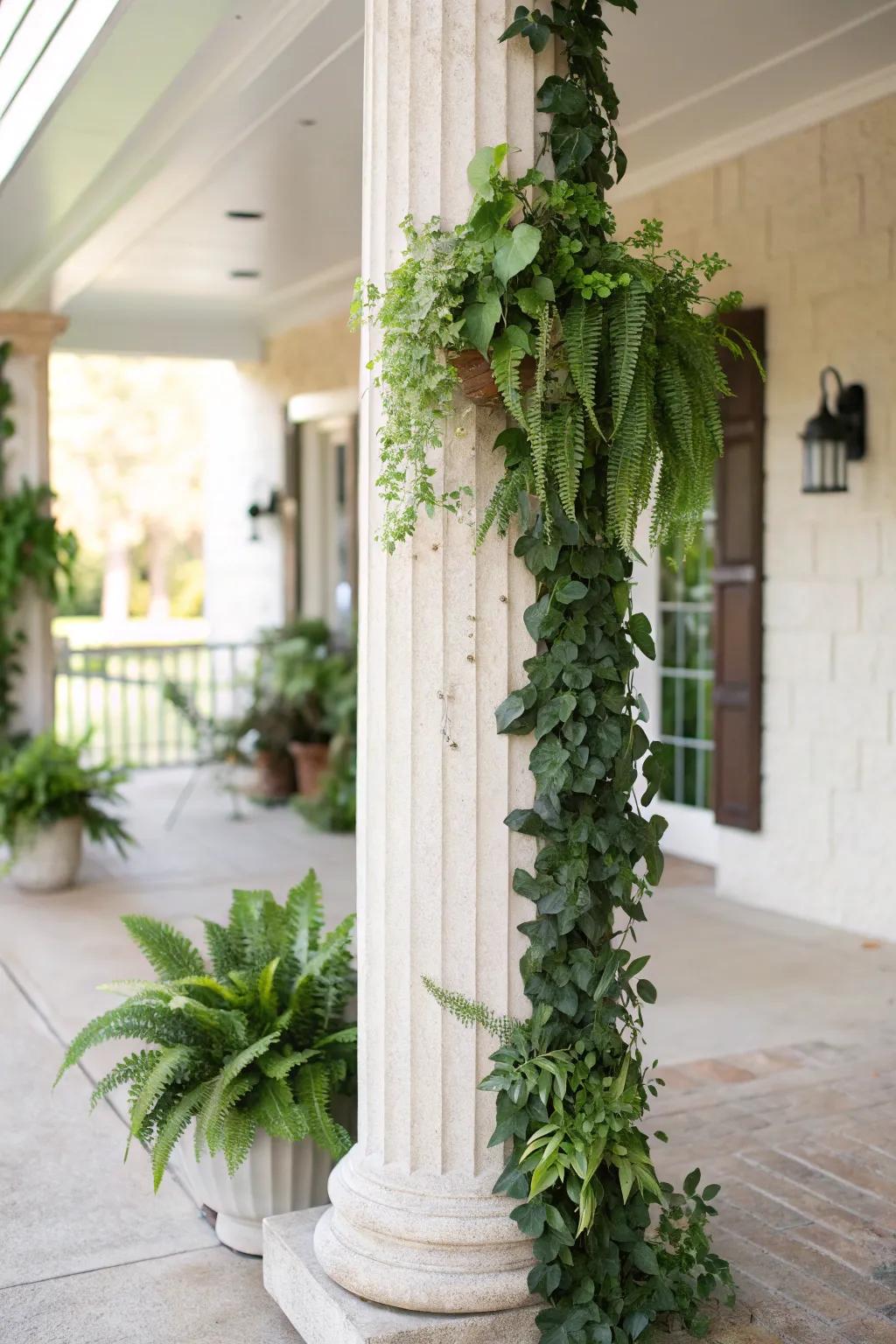 Elevate your entrance with the charm of a vertical garden—nature's artistry at your doorstep!