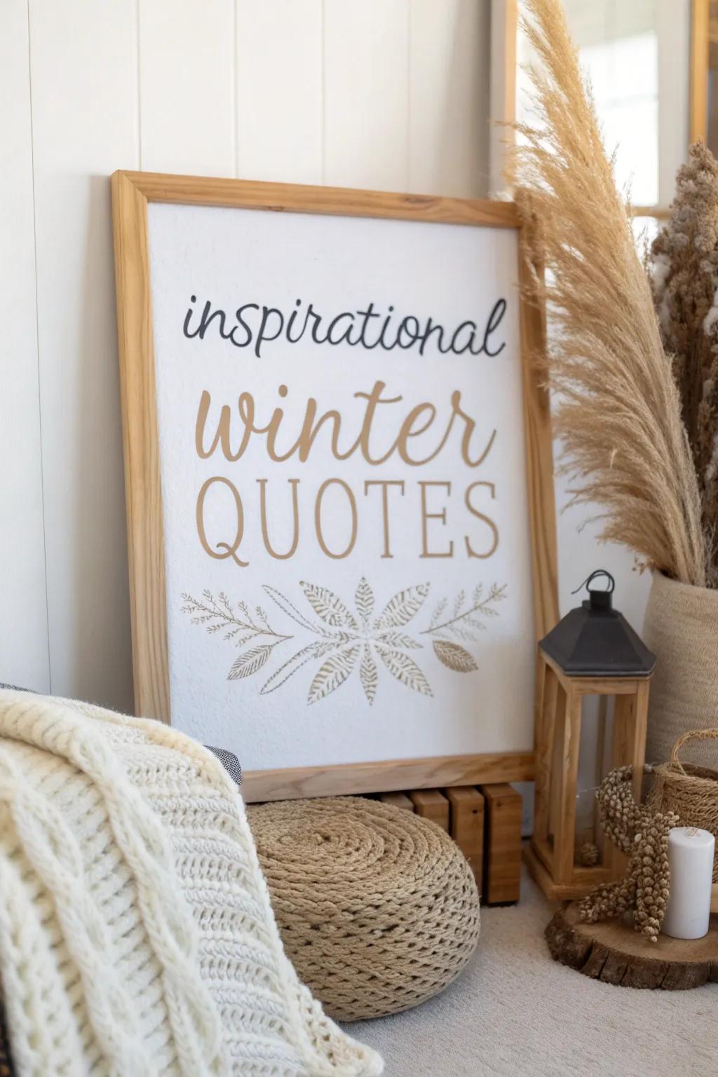 Find warmth and inspiration in winter's whispers with artful quotes that speak to the soul.