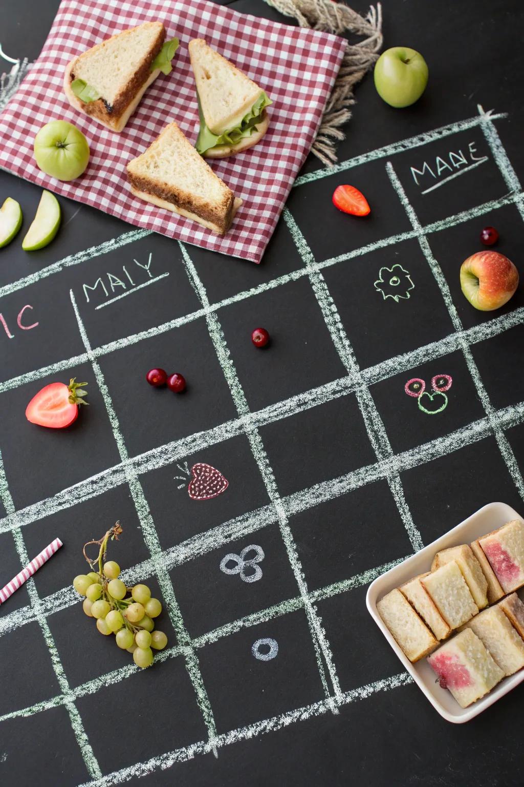 Plan your perfect picnic days with a touch of artistic flair! 🌿🍏 #MinimalistChalkArt #ScandiBoho