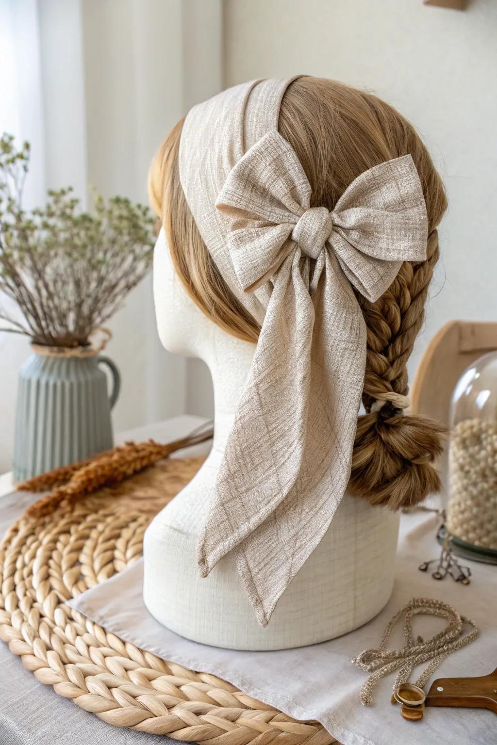 Transform your look with a touch of retro elegance – the perfect bow for a last-minute 50s costume!