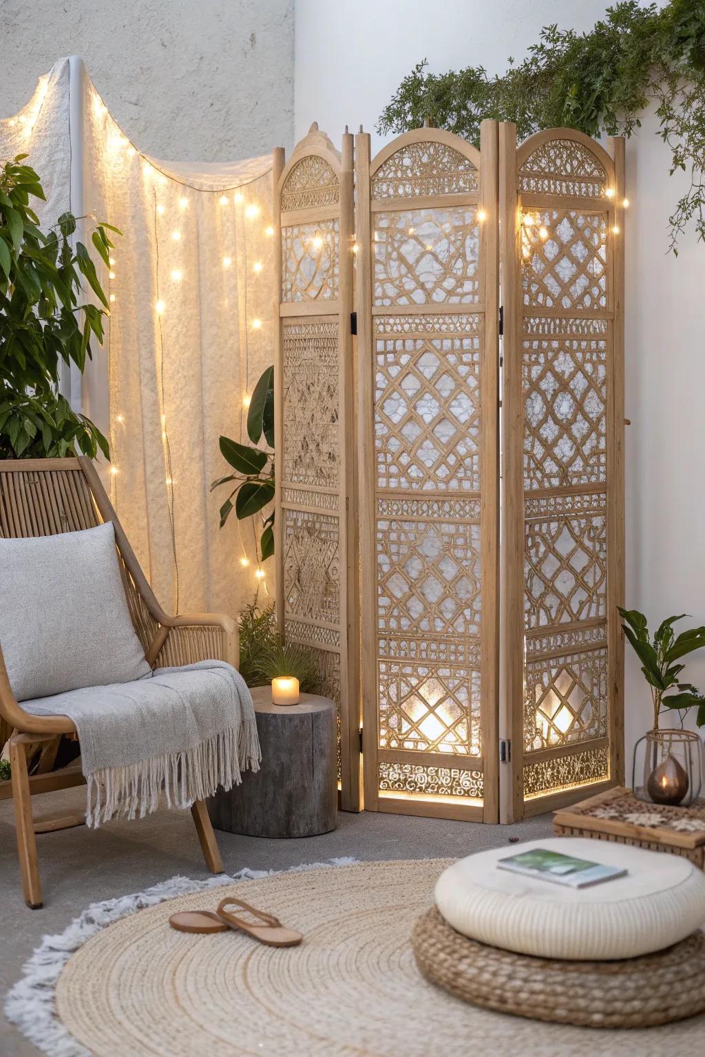 Illuminate your evenings with enchanting lattice screens that blend simplicity with a touch of magic.