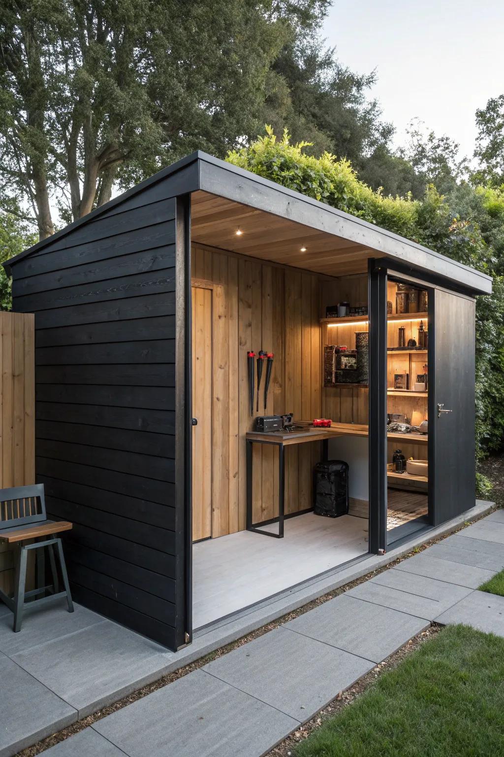 Elevate your outdoor space with a dual-purpose shed that combines style and functionality for the modern craftsman.