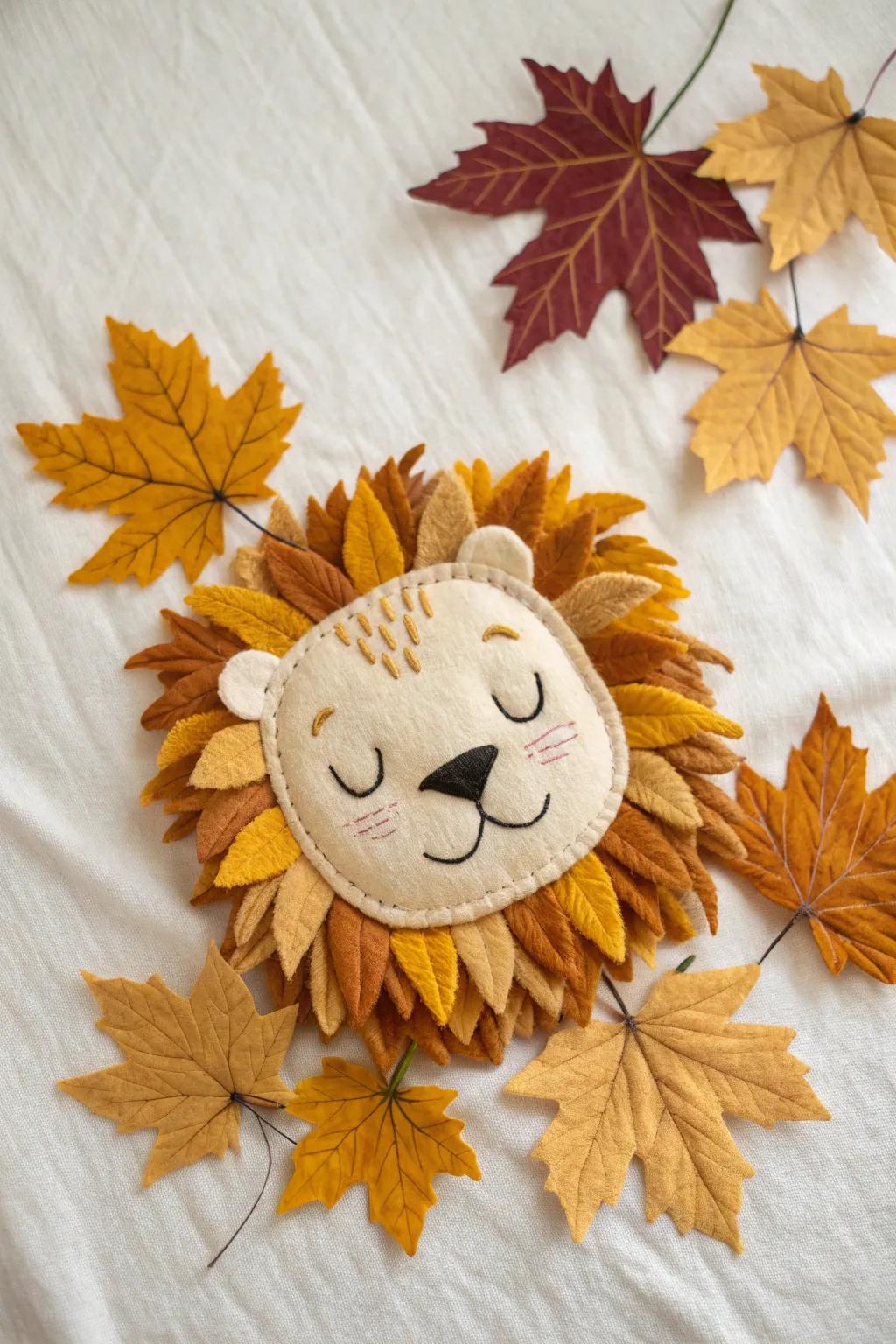 Embrace nature's artistry with this Leaf Mane Lion—where simplicity meets the wild.