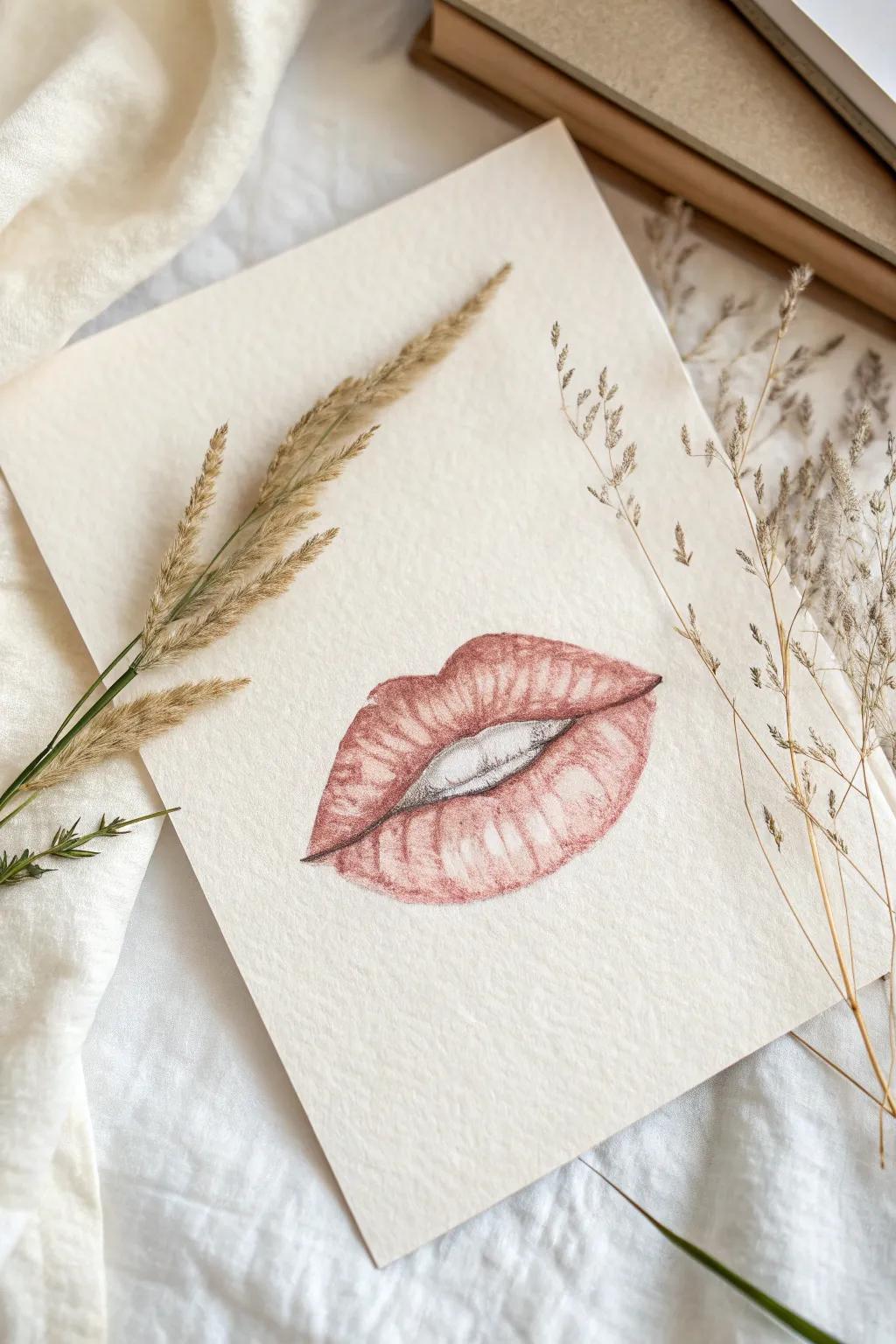 Discover the art of emotion through minimalist lip sketches, where simplicity meets expressive beauty.