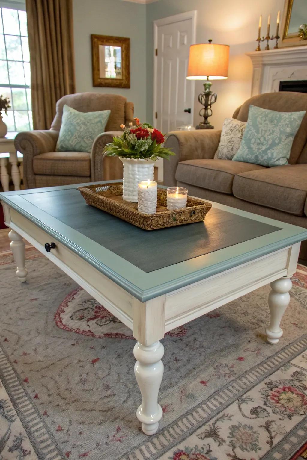 Upcycling a coffee table adds charm and character.