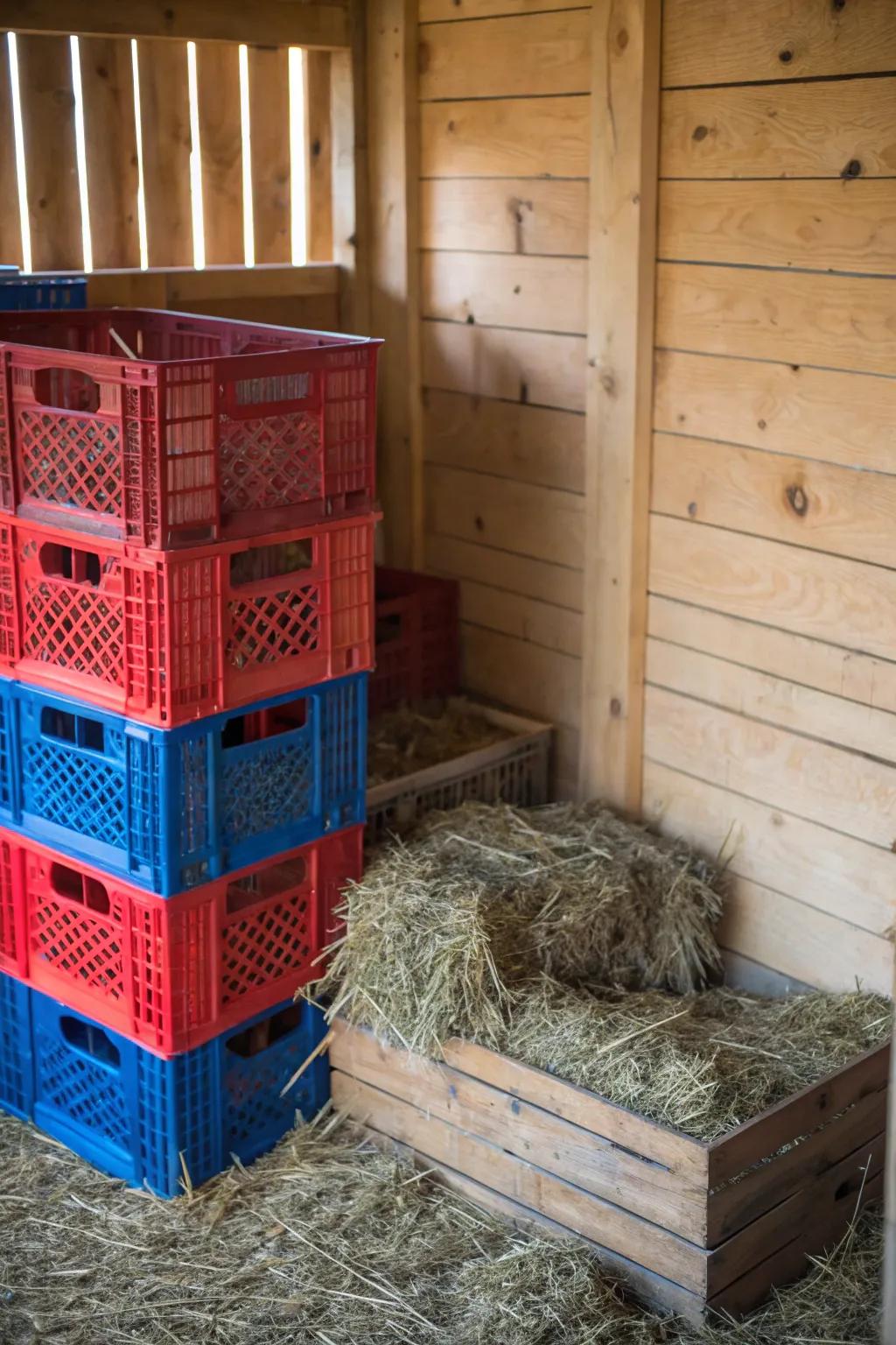 Transform your chicken coop with stylish and budget-friendly milk crate nesting boxes!