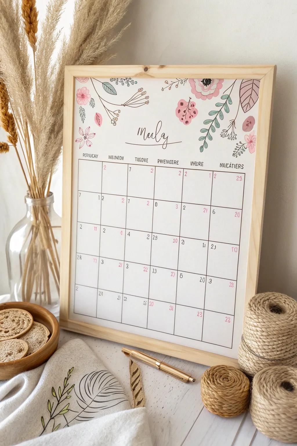 Transform your calendar into a canvas with playful chalk marker art.
