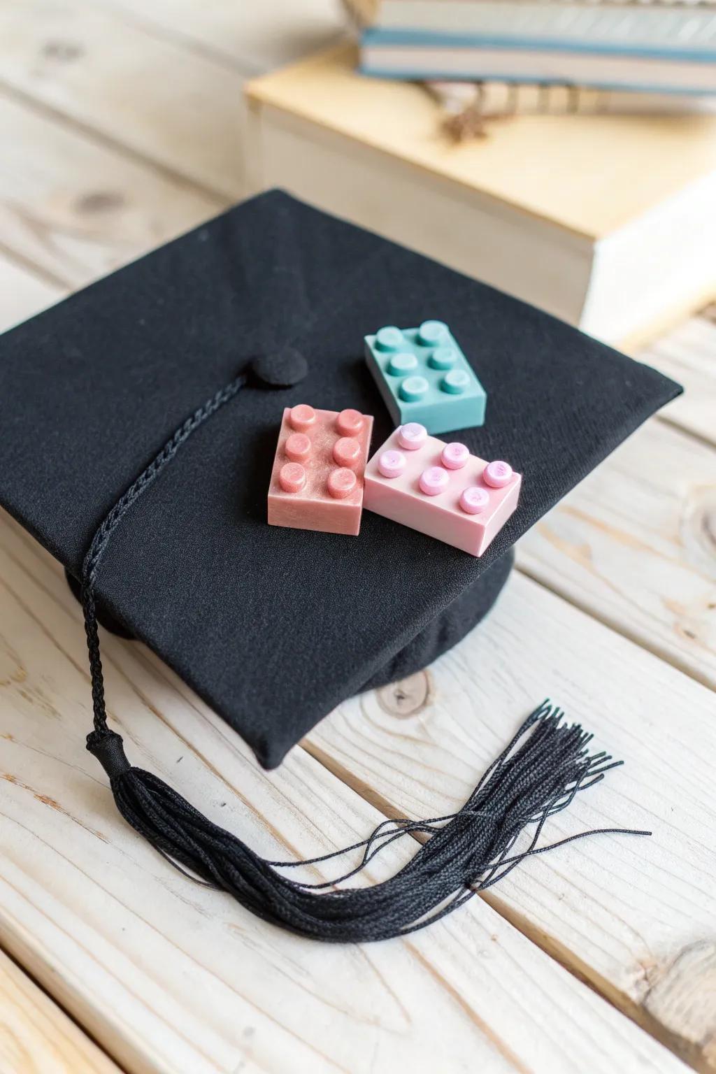 Build your future, one brick at a time. 🎓 #GraduationCapIdeas