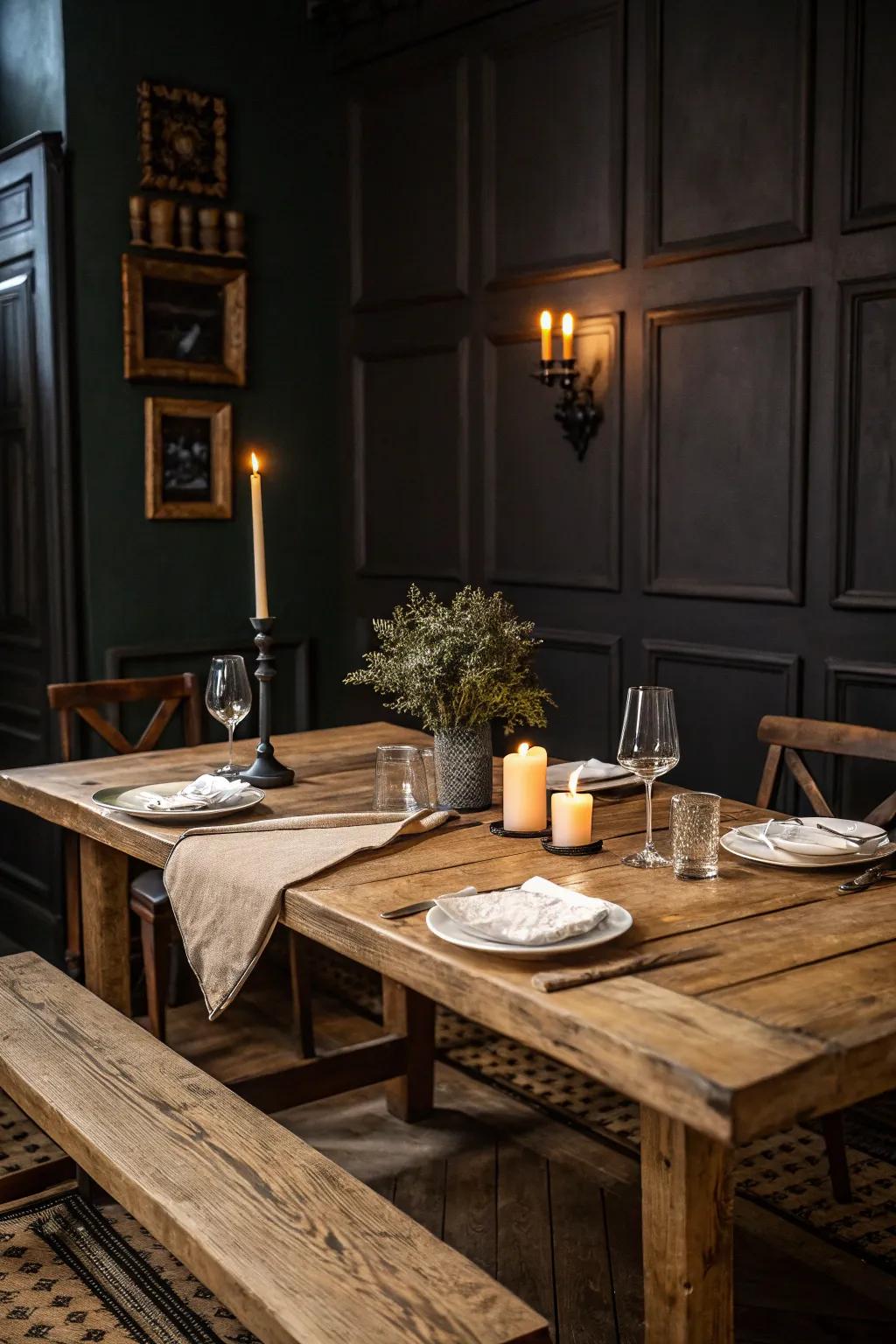 Wooden elements bring warmth and natural charm.