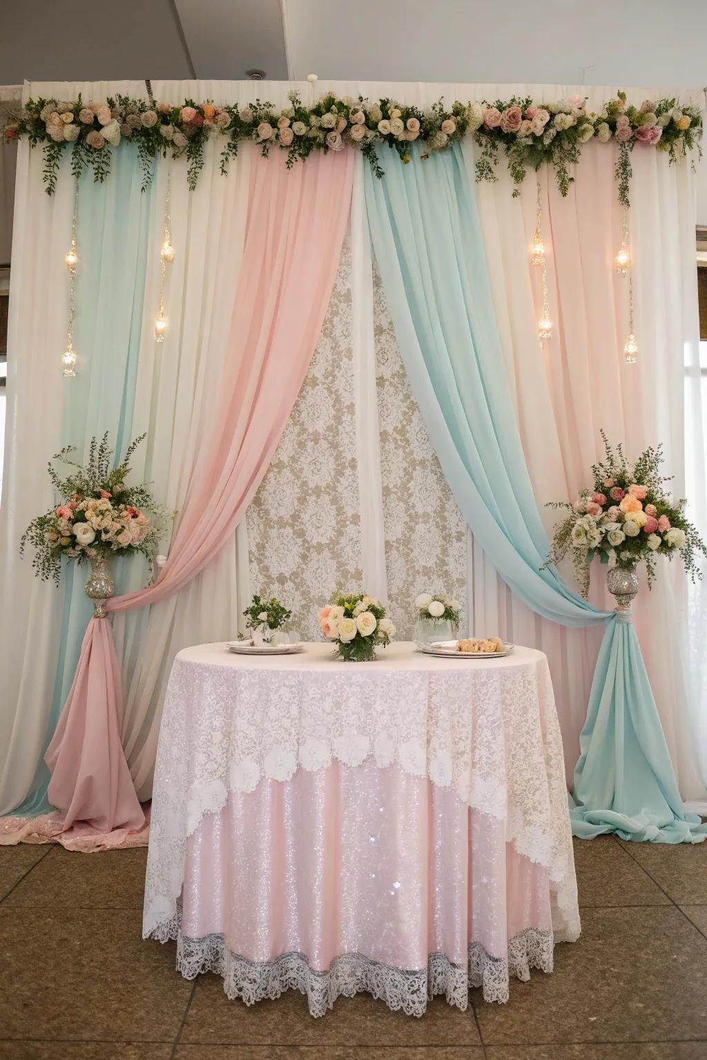 A romantic backdrop frames the table beautifully.