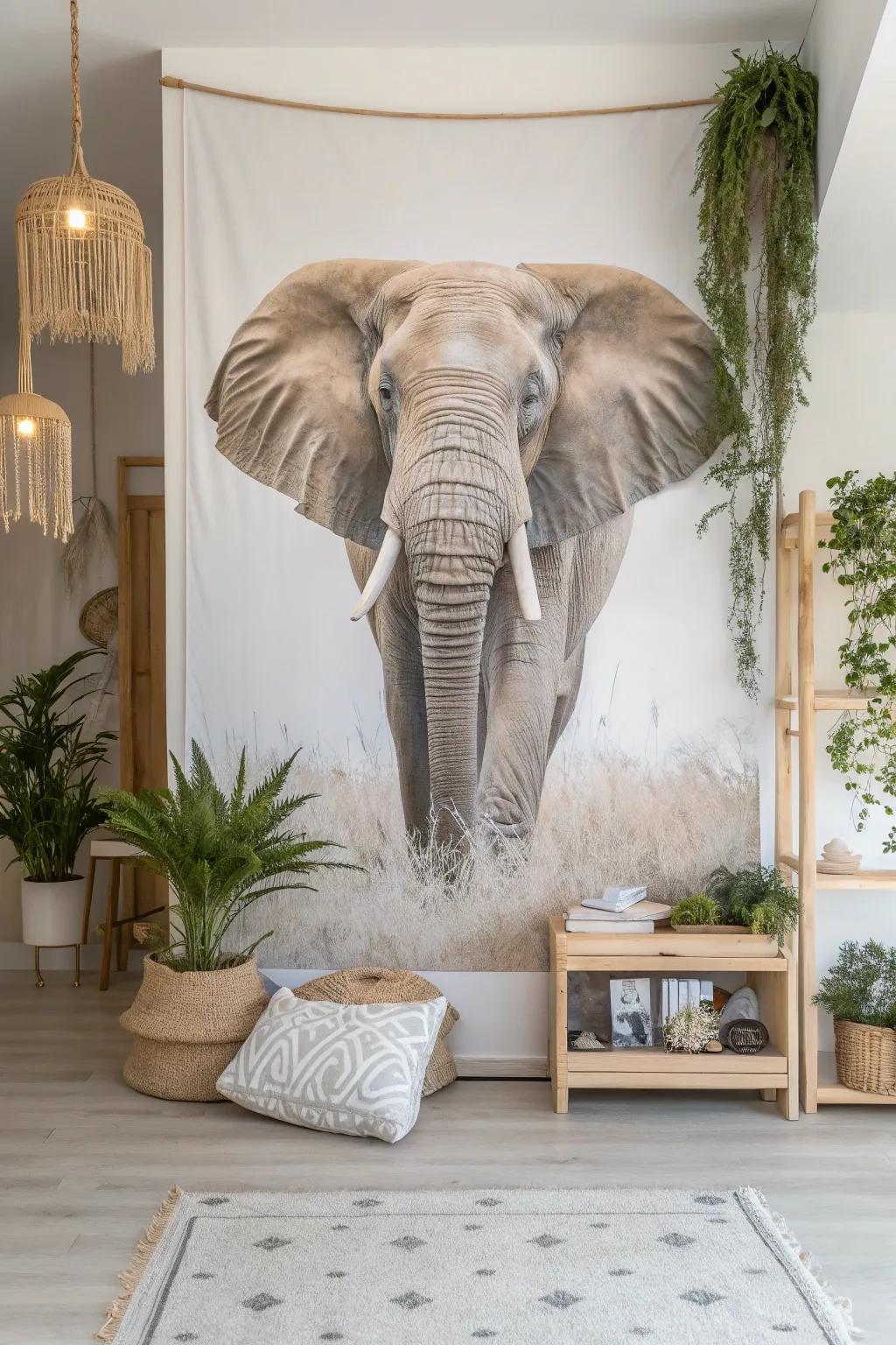 Transform your space with the elegance of nature—discover the beauty of a large-scale animal mural.