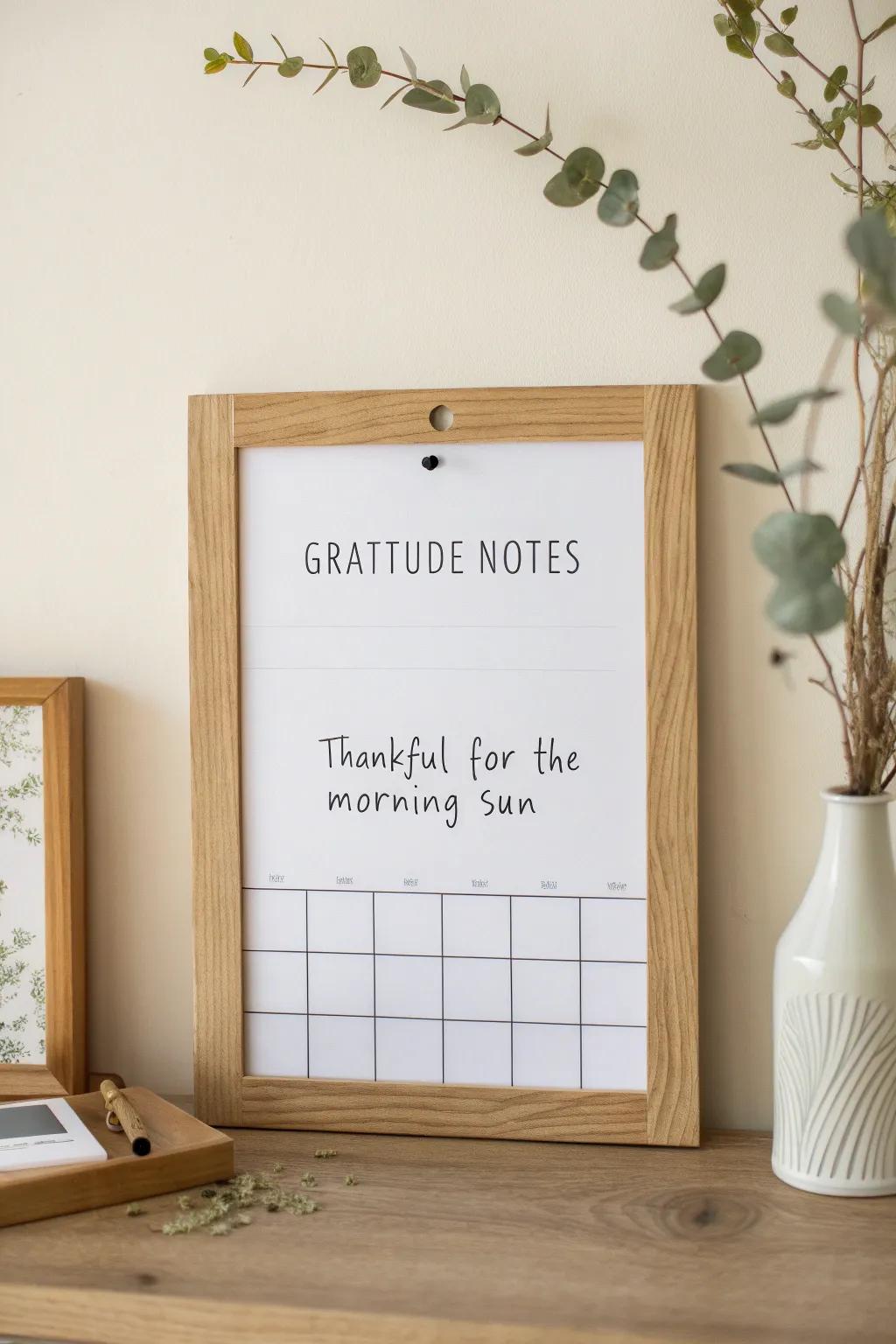 Embrace gratitude daily with this beautifully minimalist dry erase calendar. A touch of simplicity and elegance for your November reflections.