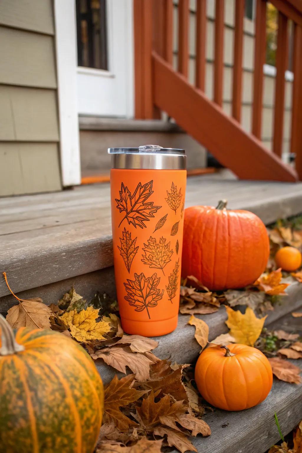 Seasonal-themed tumblers capture the spirit of autumn.