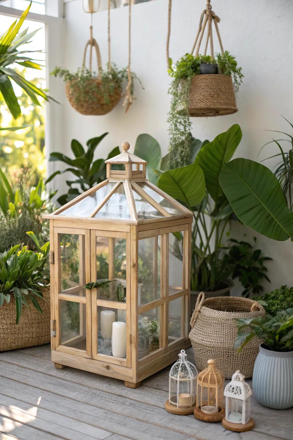 Transform your backyard into a serene tropical retreat with this elegantly simple aviary centerpiece.