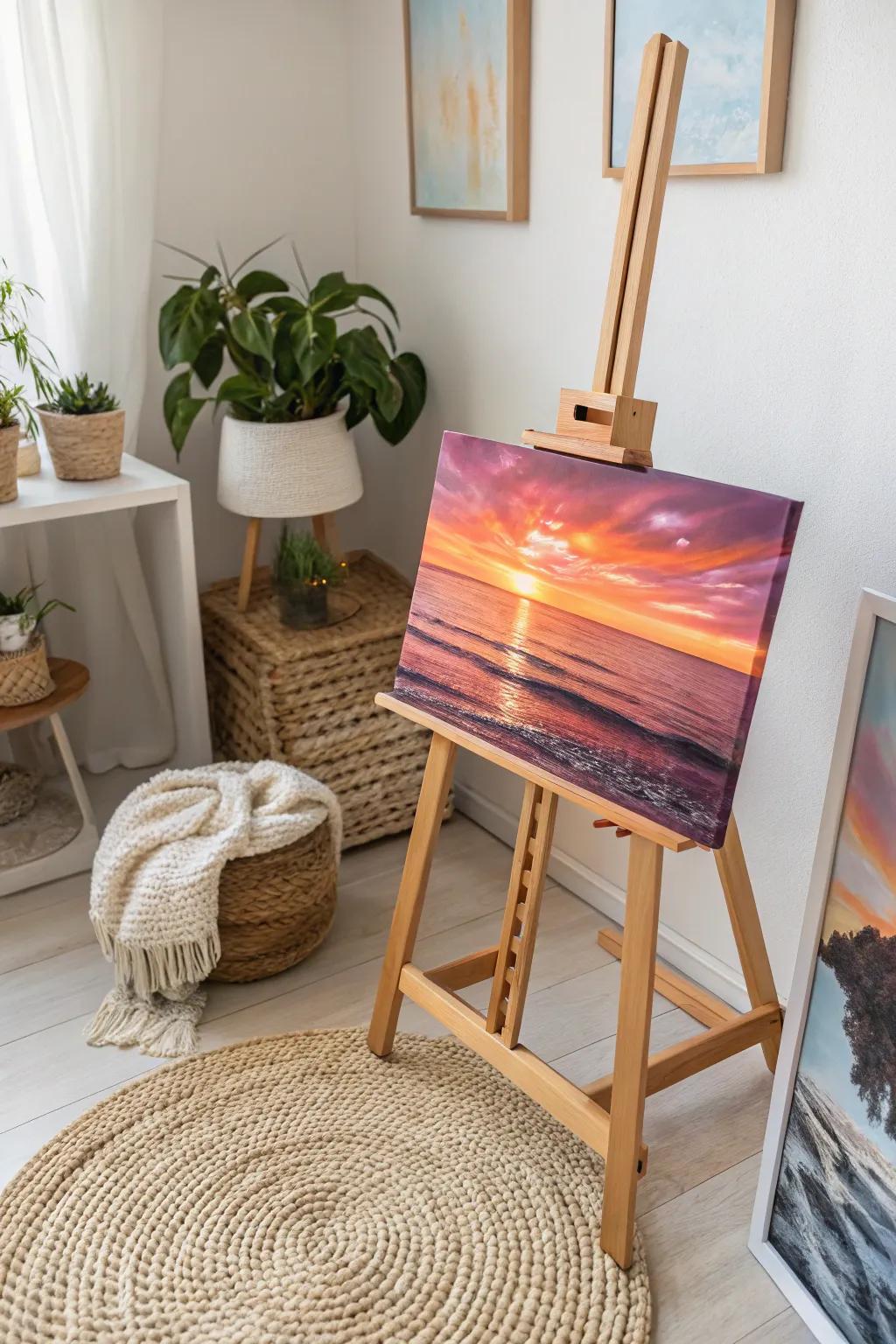 Embrace the tranquility of ocean sunsets with a minimalist touch. Perfect for your next paint night!