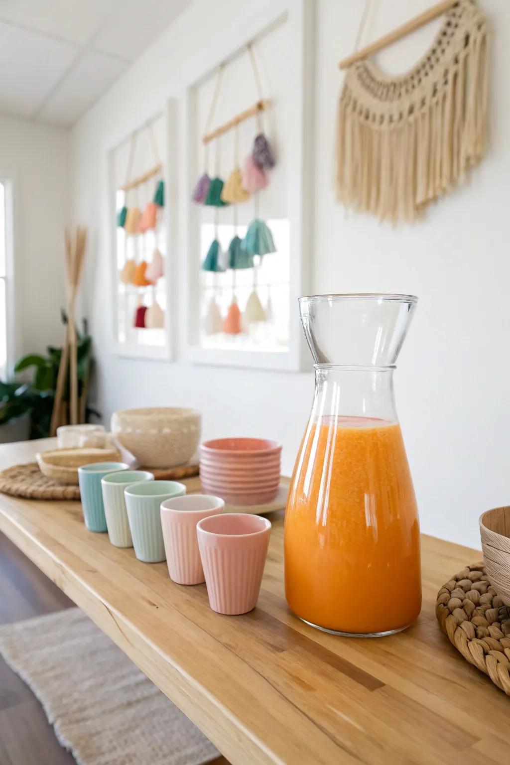 Cheers to creativity and color! 🍹🖌️ Set the scene for a fun and stylish juice bar at your next tween paint party.