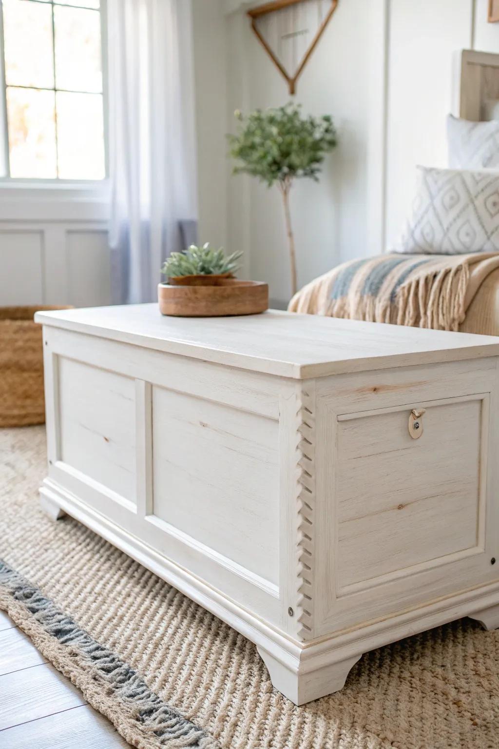 Embrace simplicity: A minimalist cedar chest that lets natural beauty shine through.