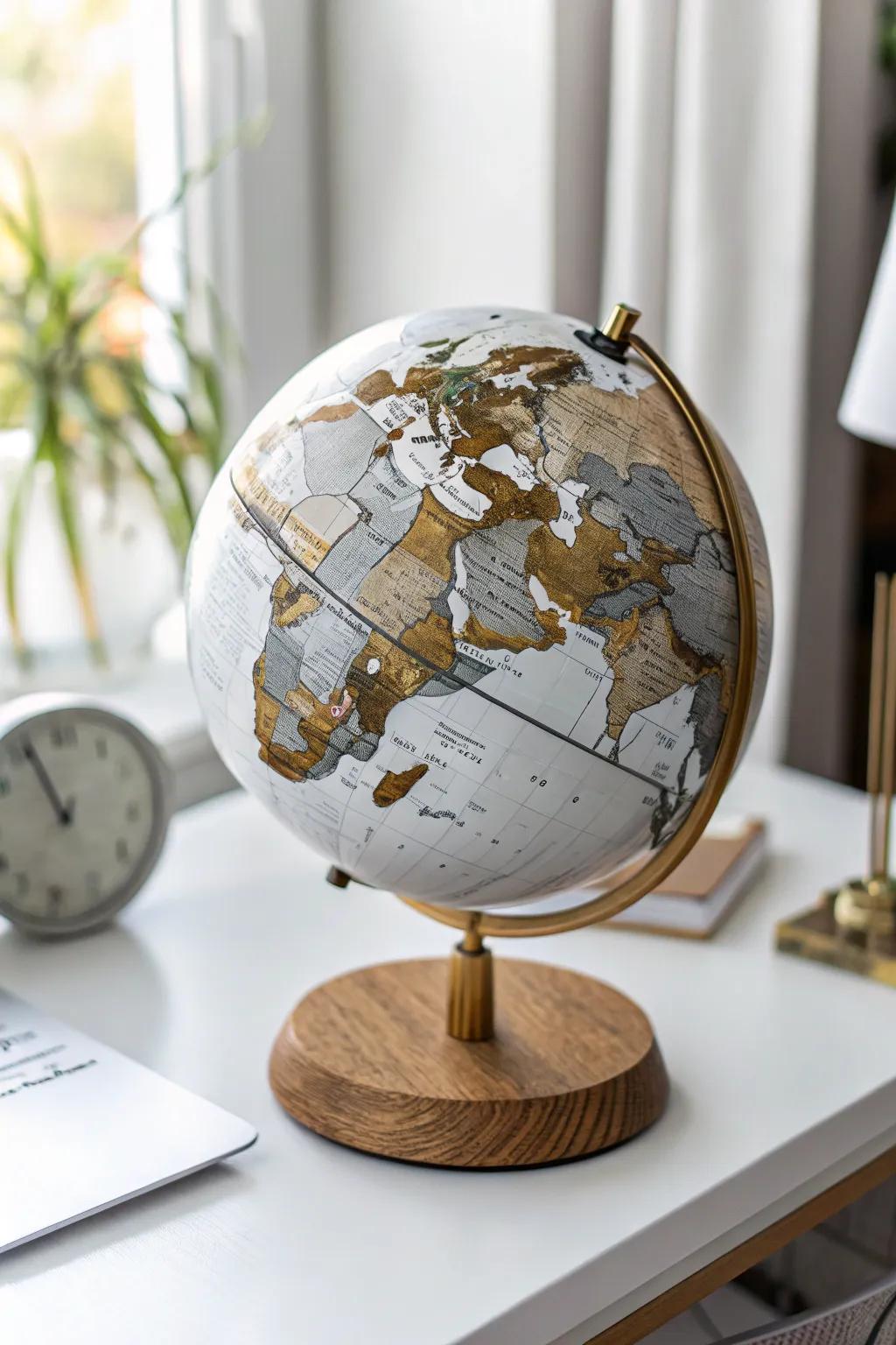 Revitalize the past with a modern metallic twist: Vintage maps reimagined.