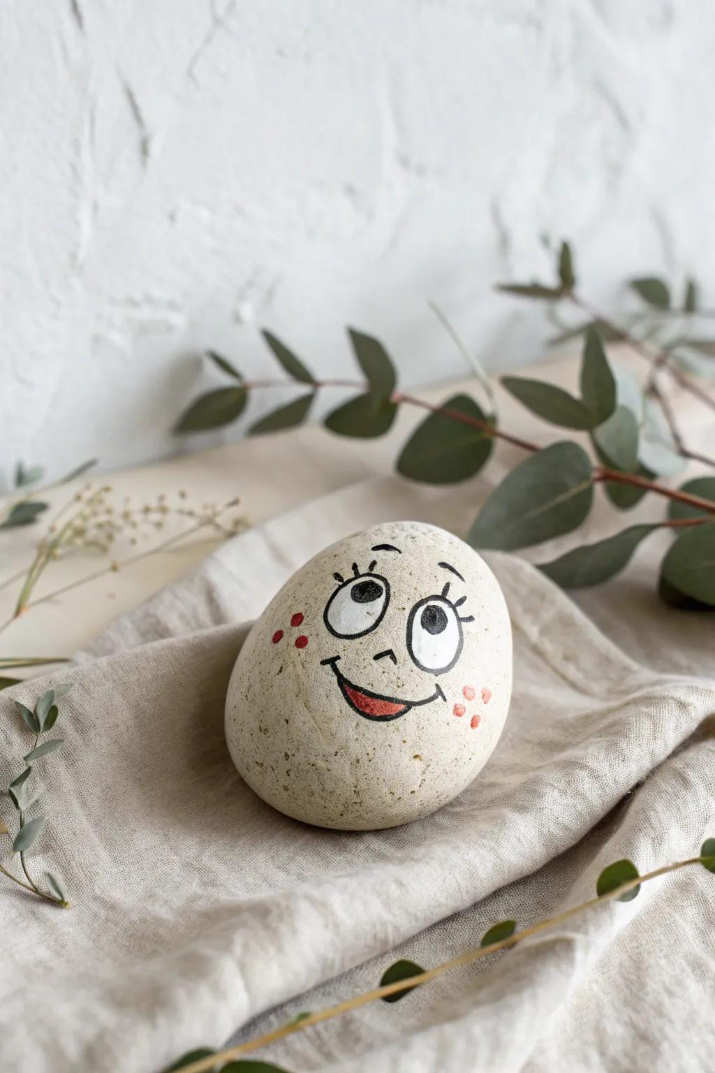 Meet your new cheerful companion, a pet rock with personality!