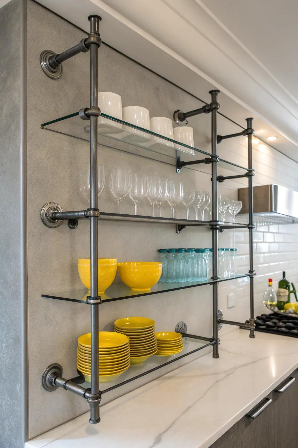 Elevate your space with the perfect blend of industrial charm and modern elegance. #PipeShelving #ModernDesign