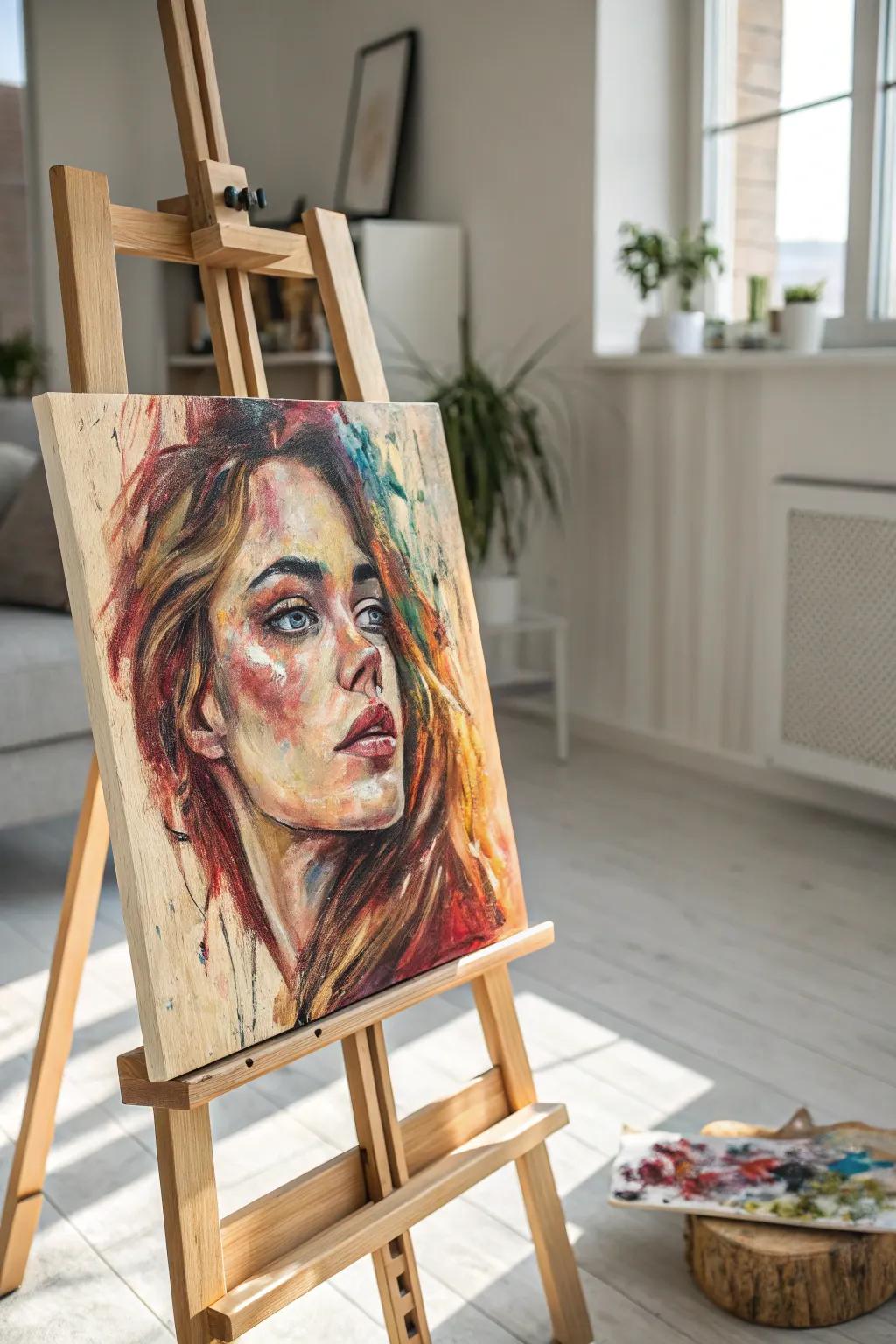 Experience the power of emotion through vibrant colors and expressive brushstrokes in portrait art.