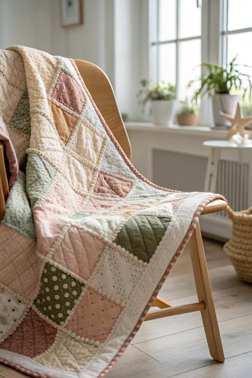 Embrace the art of storytelling with a patchwork quilt border, where each fabric piece weaves a tale of creativity and nostalgia.