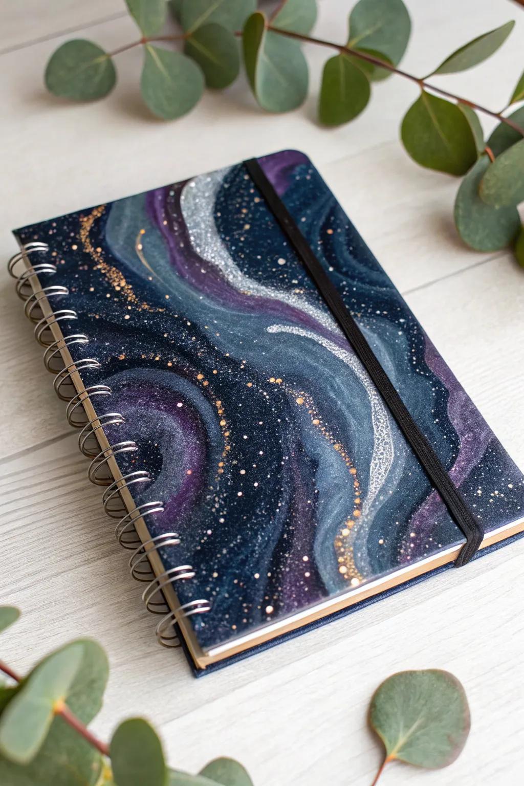 Capture the cosmos with every note you take. This galaxy-inspired resin notebook is where creativity meets the universe.