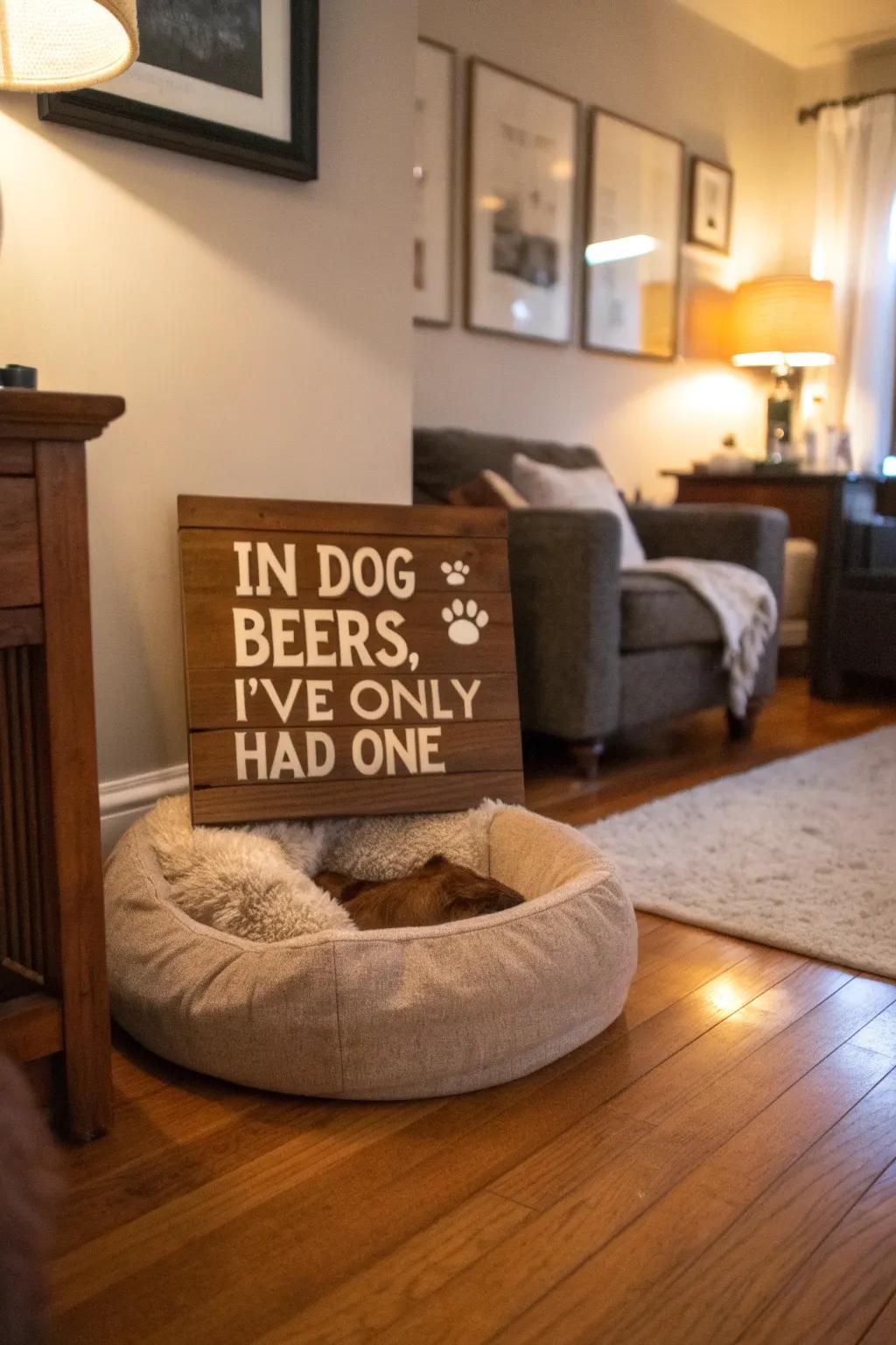 Add some canine humor to your decor.