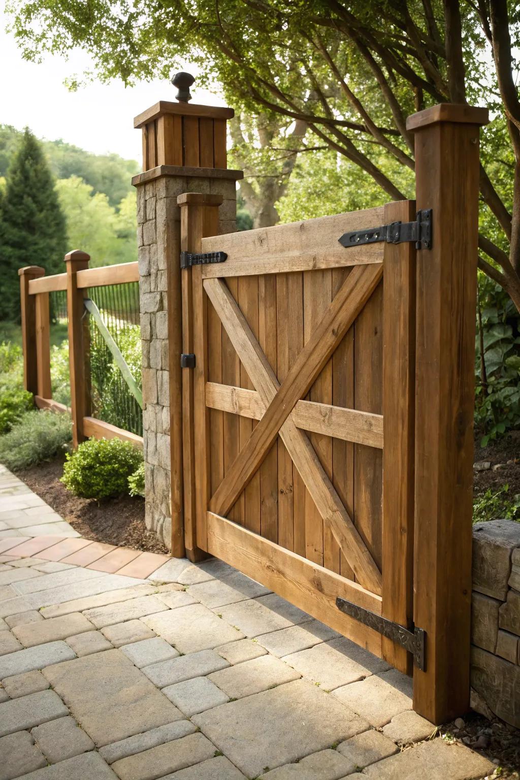 Elevate your garden with a classic cross brace gate—where style meets strength.