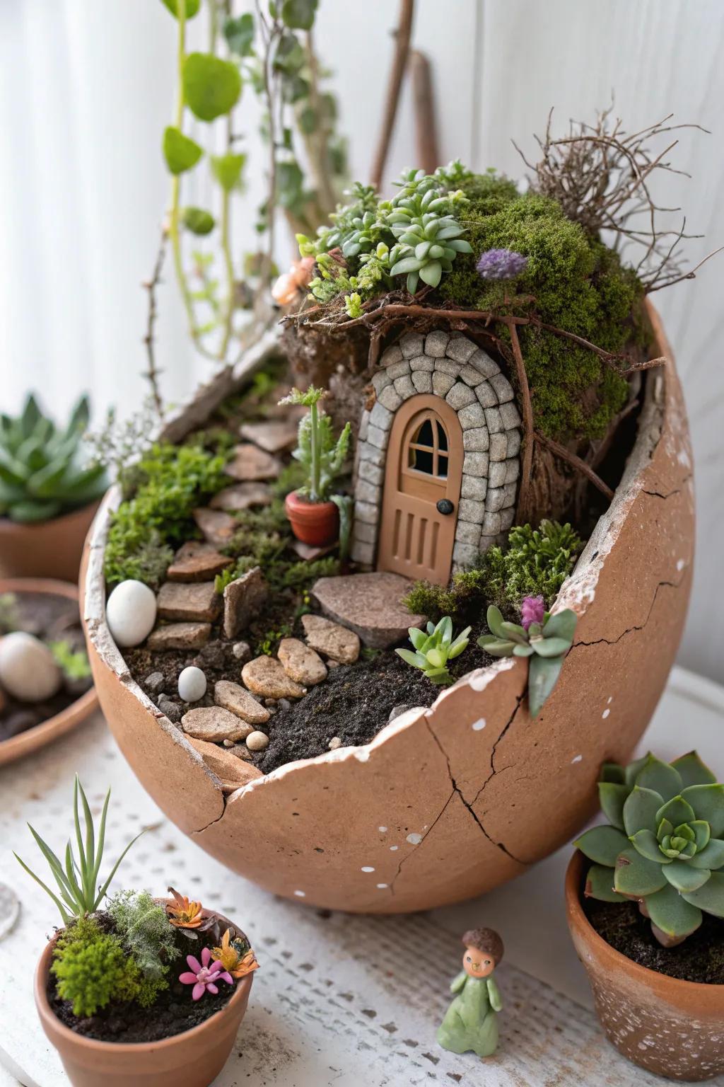 Transform broken pots into enchanting fairy gardens that captivate and inspire!