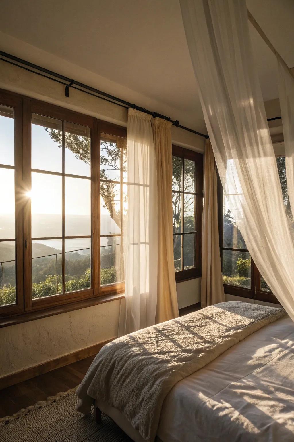 Maximizing natural light brings warmth and energy to your summer bedroom.