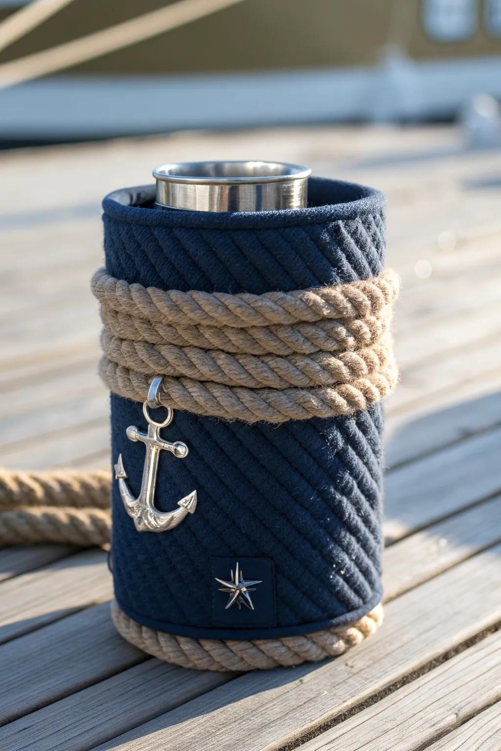 Elevate your summer drink game with these nautical rope koozies.