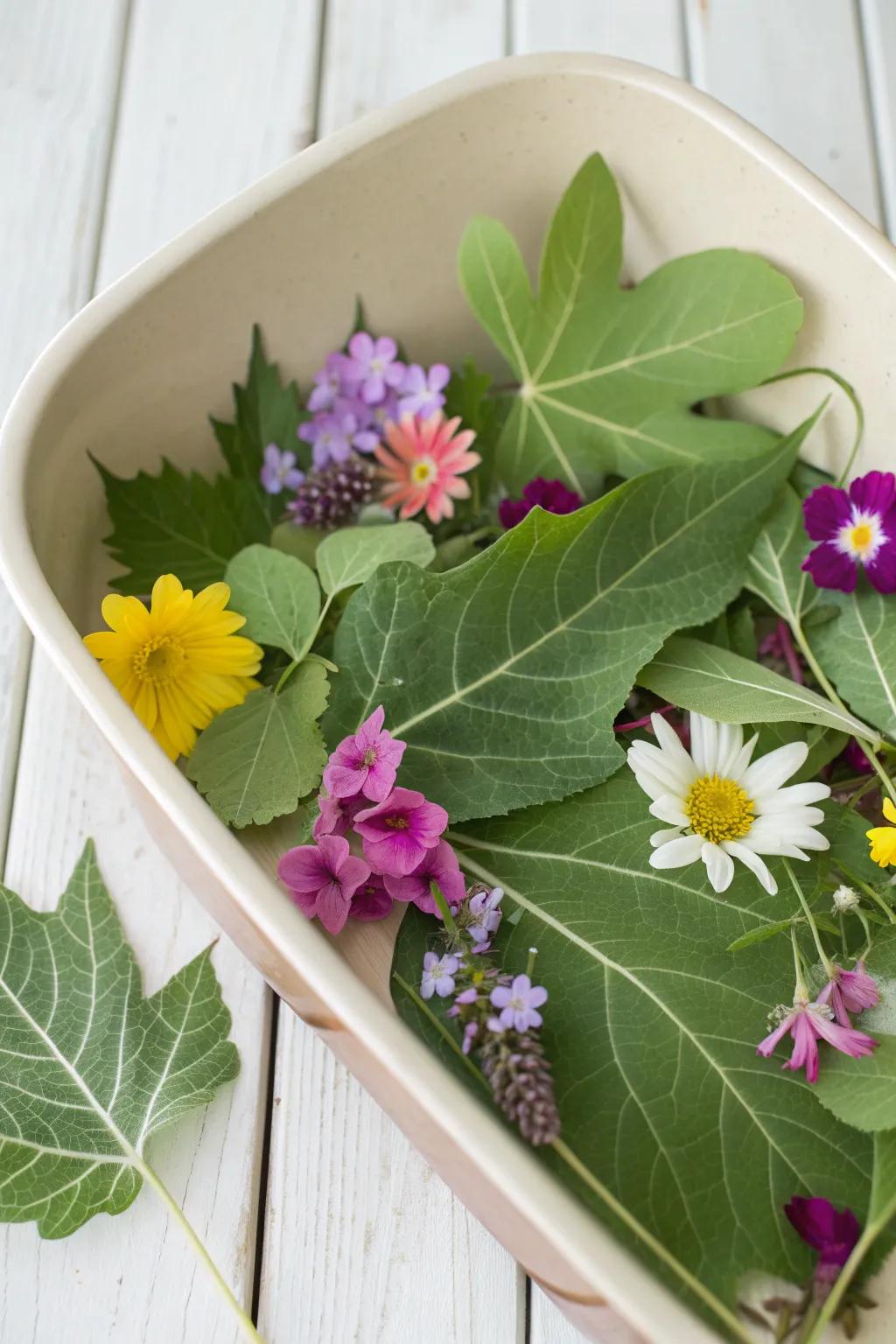 Dive into Nature's Palette: A sensory bin that celebrates the textures and scents of summer.