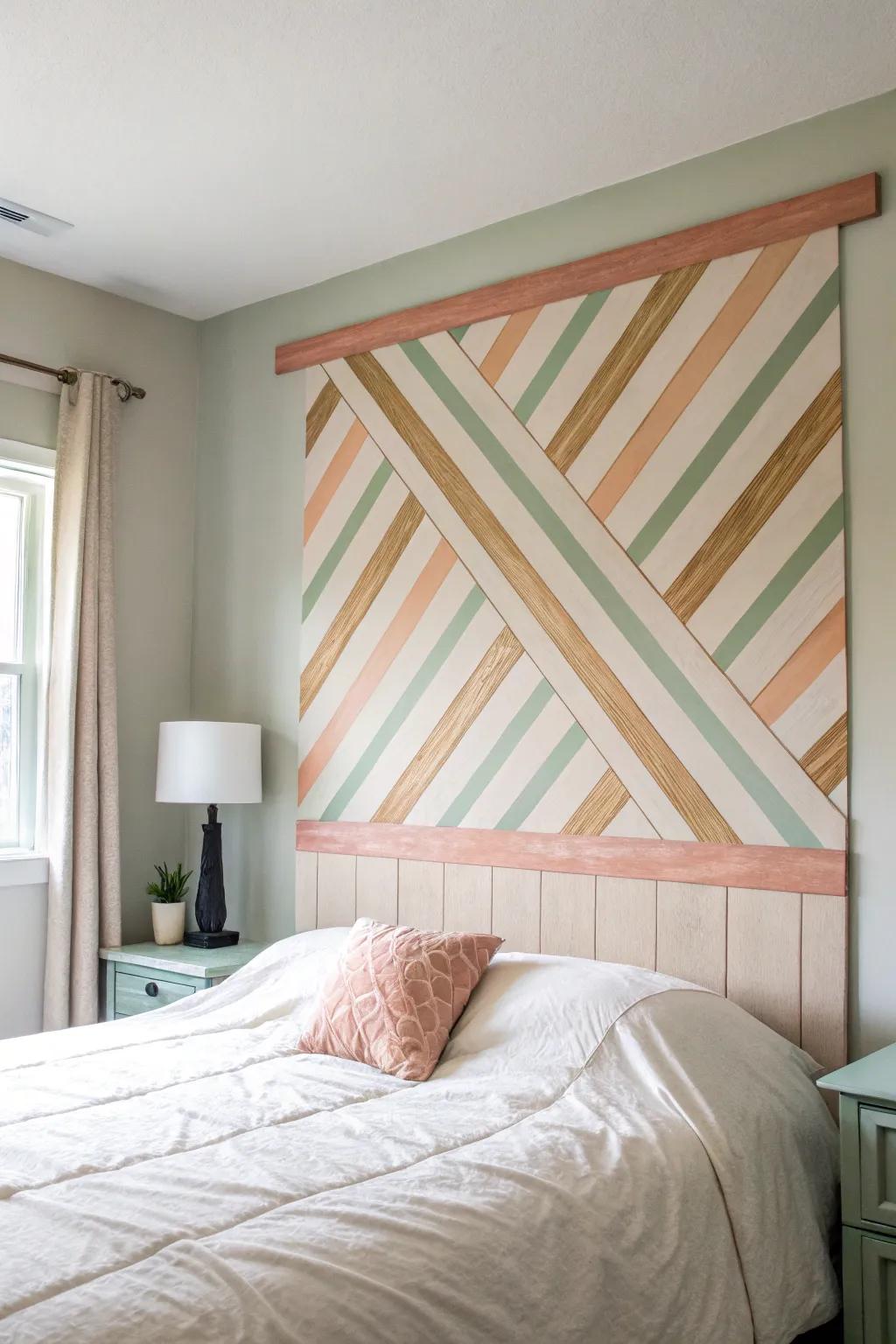 Elevate your bedroom with a touch of artistic flair. Discover the simplicity and beauty of a DIY tape art headboard.