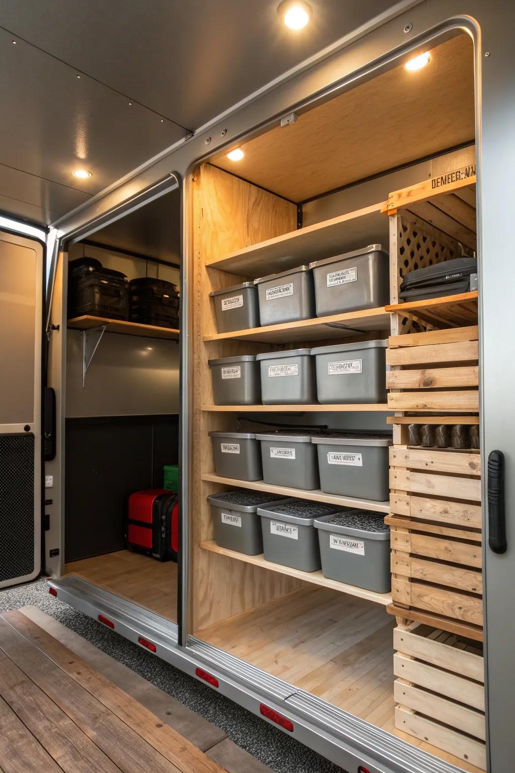 Maximize your trailer's potential with stylish vertical storage solutions.
