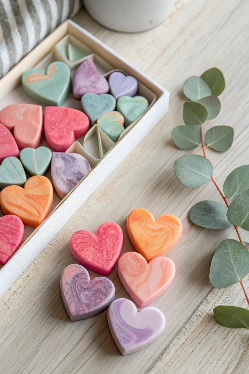 Handcrafted heart-shaped crayons: A colorful touch of creativity and love for Valentine's!