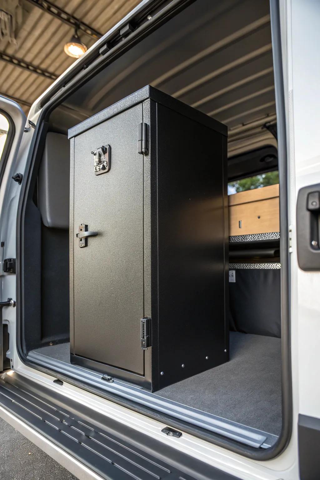 Keep your tools secure and stylish with this top-notch lockable cabinet!