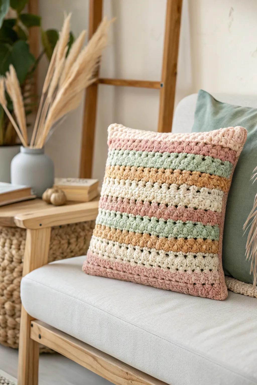 Transform your space with the charm of handcrafted crochet cushion covers.