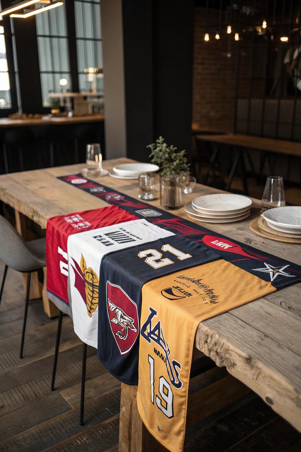 Revamp your dining experience with a table runner that scores big on style and memories.