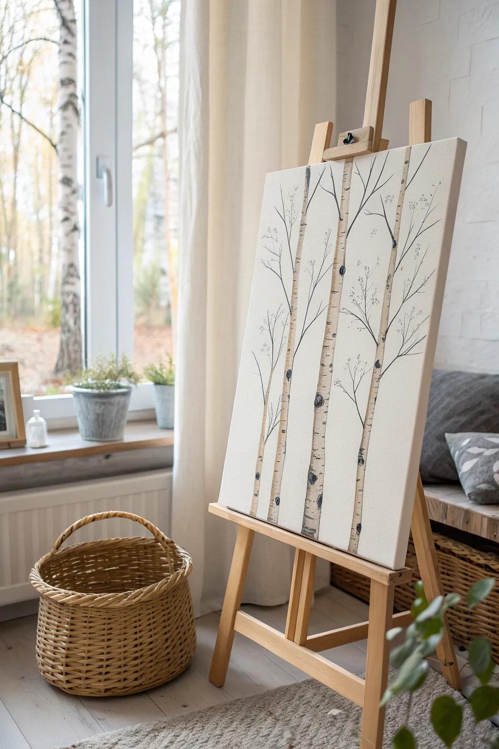 Bring a touch of the forest into your home with this serene birch tree canvas—where minimalist beauty meets natural elegance.
