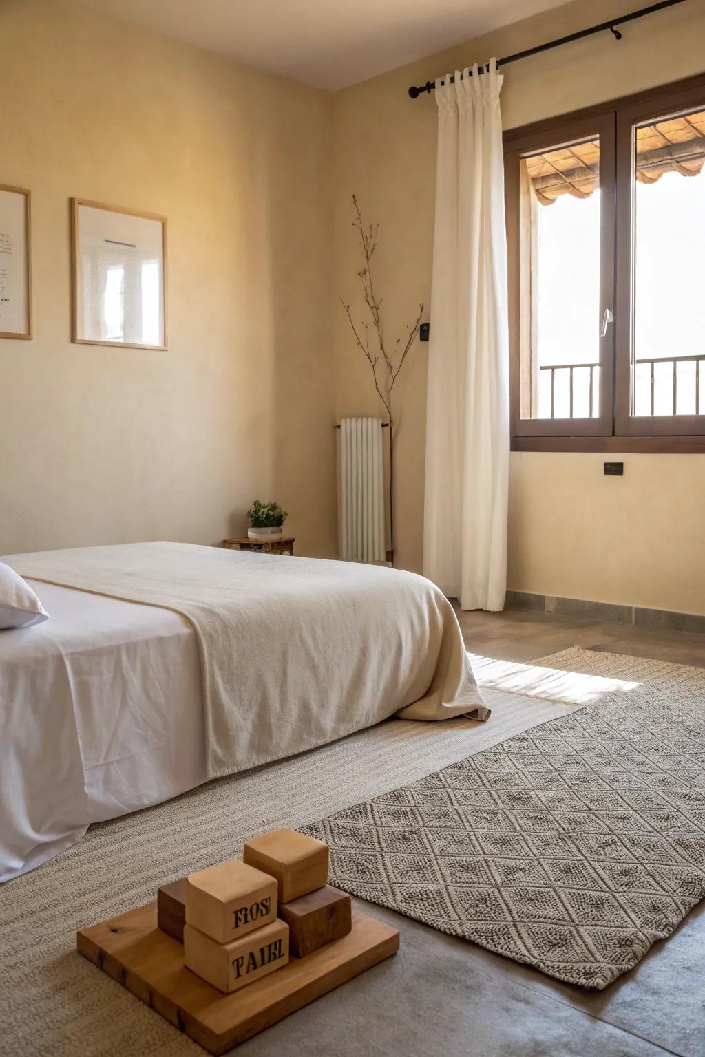 Neutral colors soothe the mind and enhance relaxation.