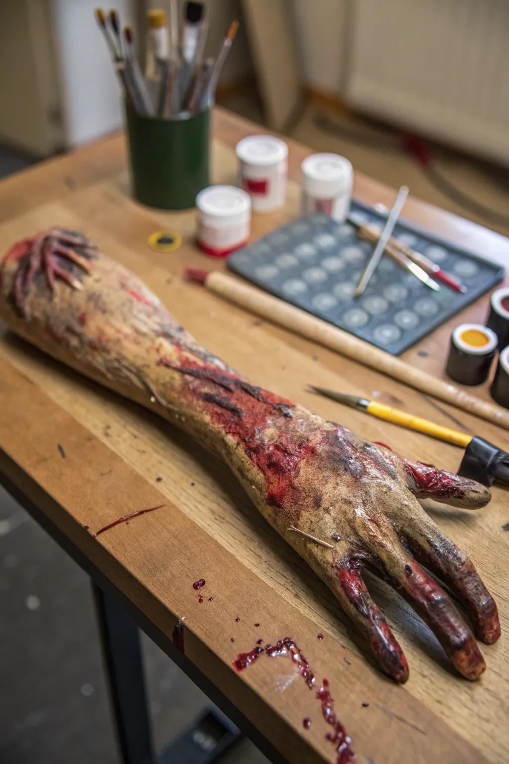 Bring your Halloween display to life with this DIY zombie arm prop!