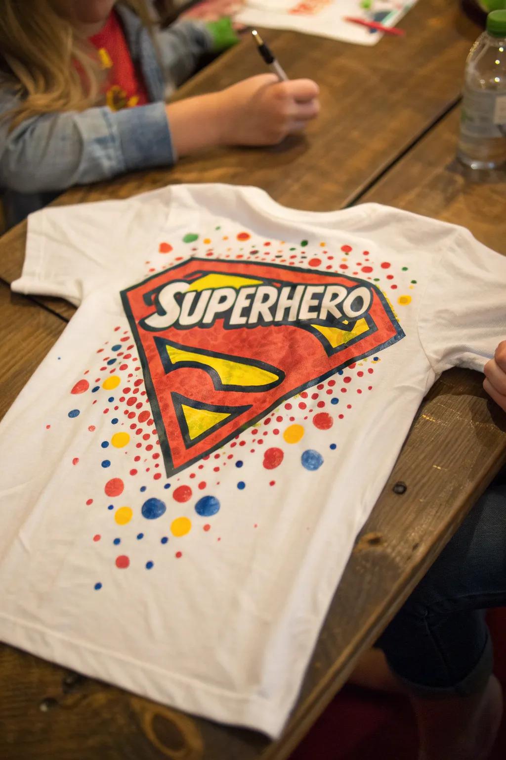 Unleash your inner hero with a handcrafted superhero shirt – 100 dots of pure power!